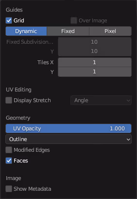 Captura de overlays del editor UV de Blender para revisar el desplegado de una pieza