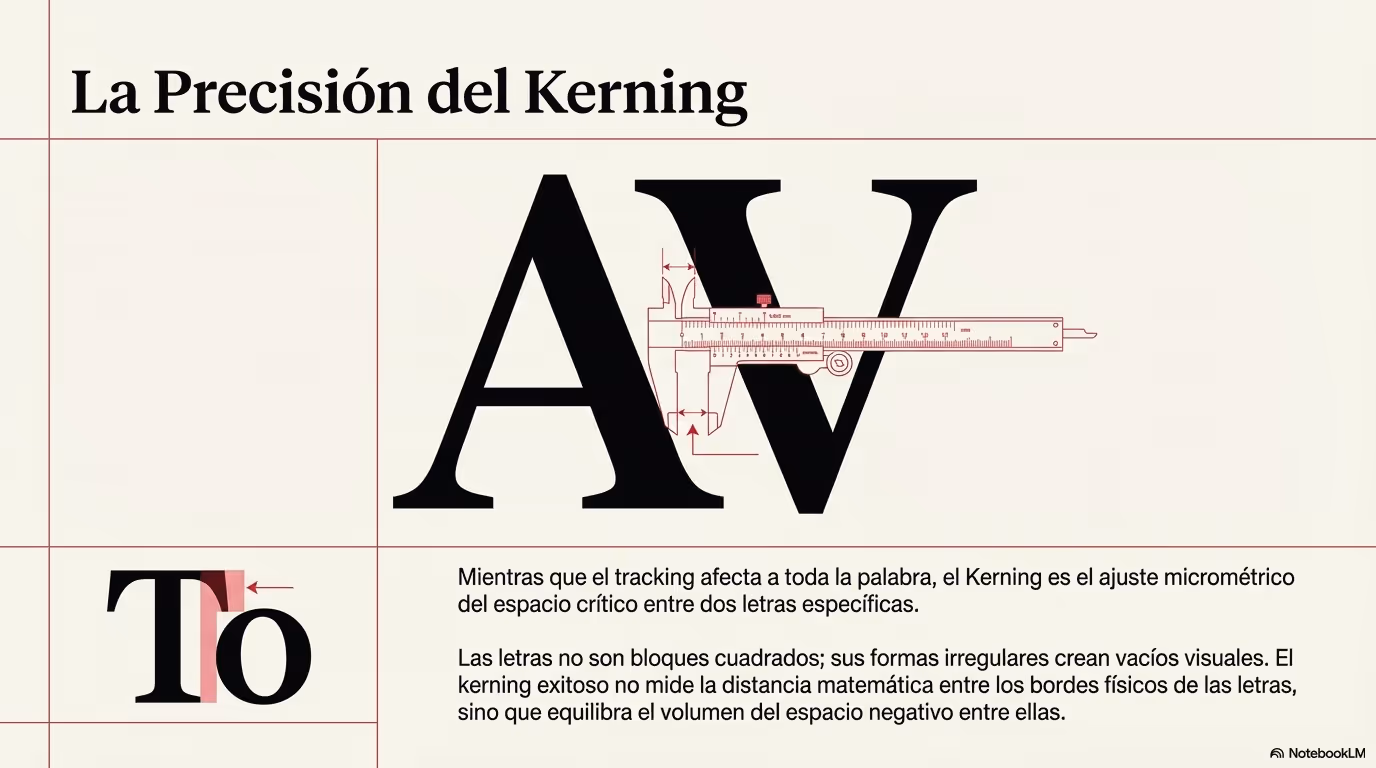 Imagen de apoyo centrada en kerning tipográfico y en la separación entre pares de letras.