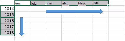 rellenar datos serie
