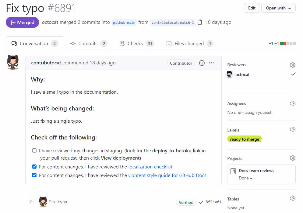 Ejemplo de conversación en una pull request para ilustrar feedback técnico y decisiones de revisión