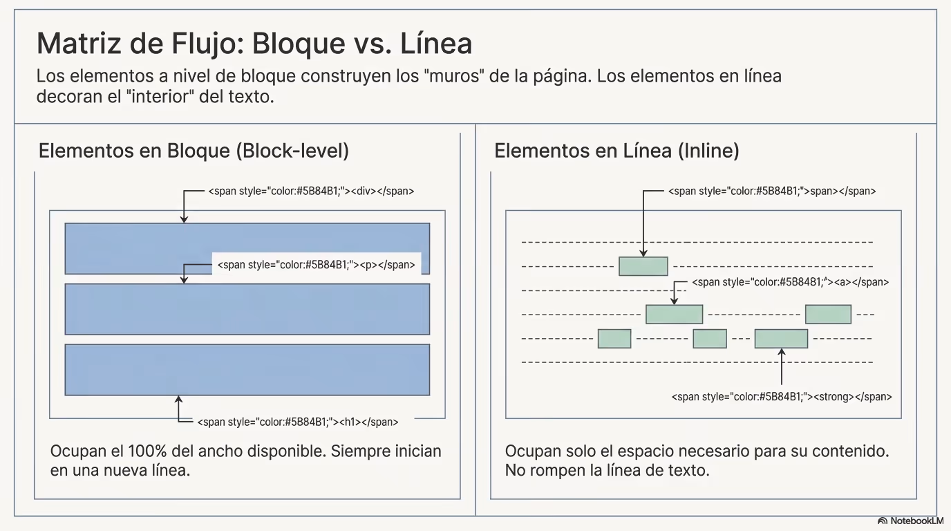 HTML elementos block vs inline