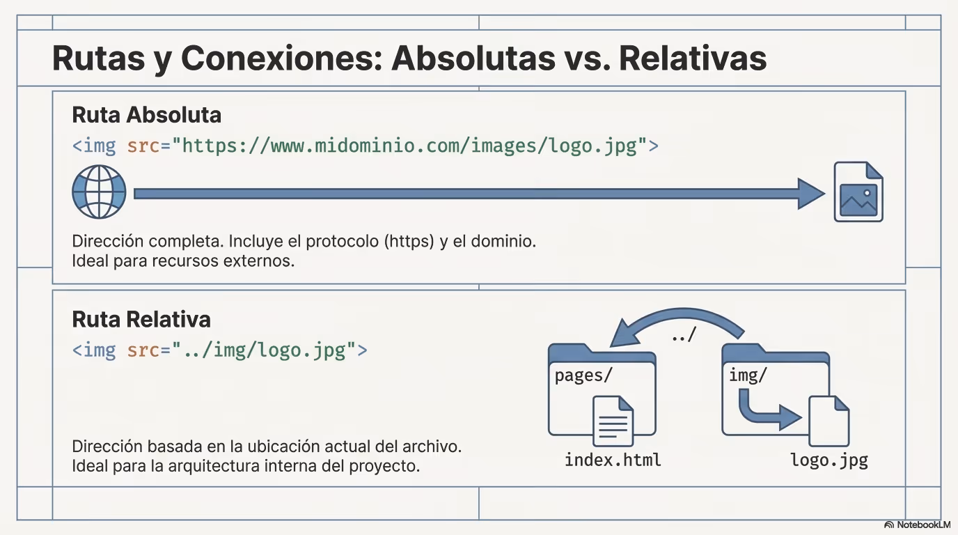 HTML rutas absolutas vs relativas