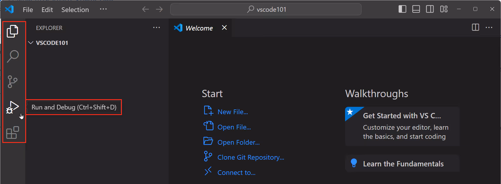 activity bar