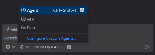 agent mode selection