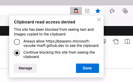 allow clipboard access