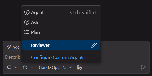 custom mode dropdown