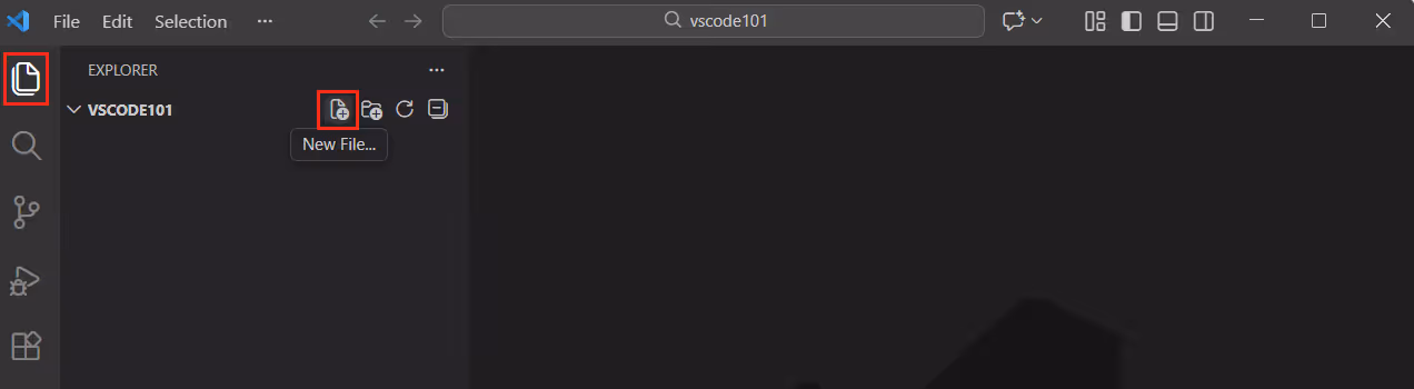 explorer new file