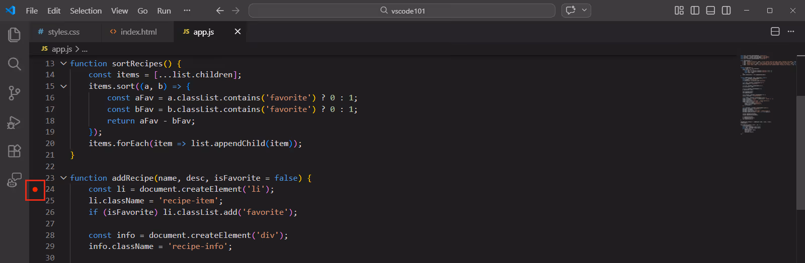js set breakpoint
