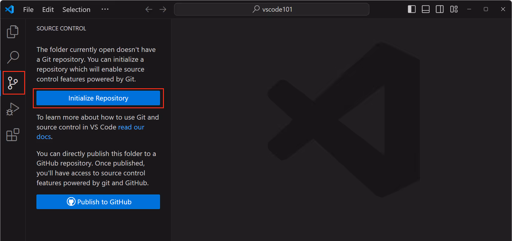 source control initialize