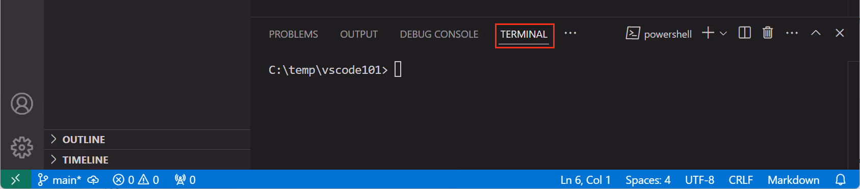 vscode panel